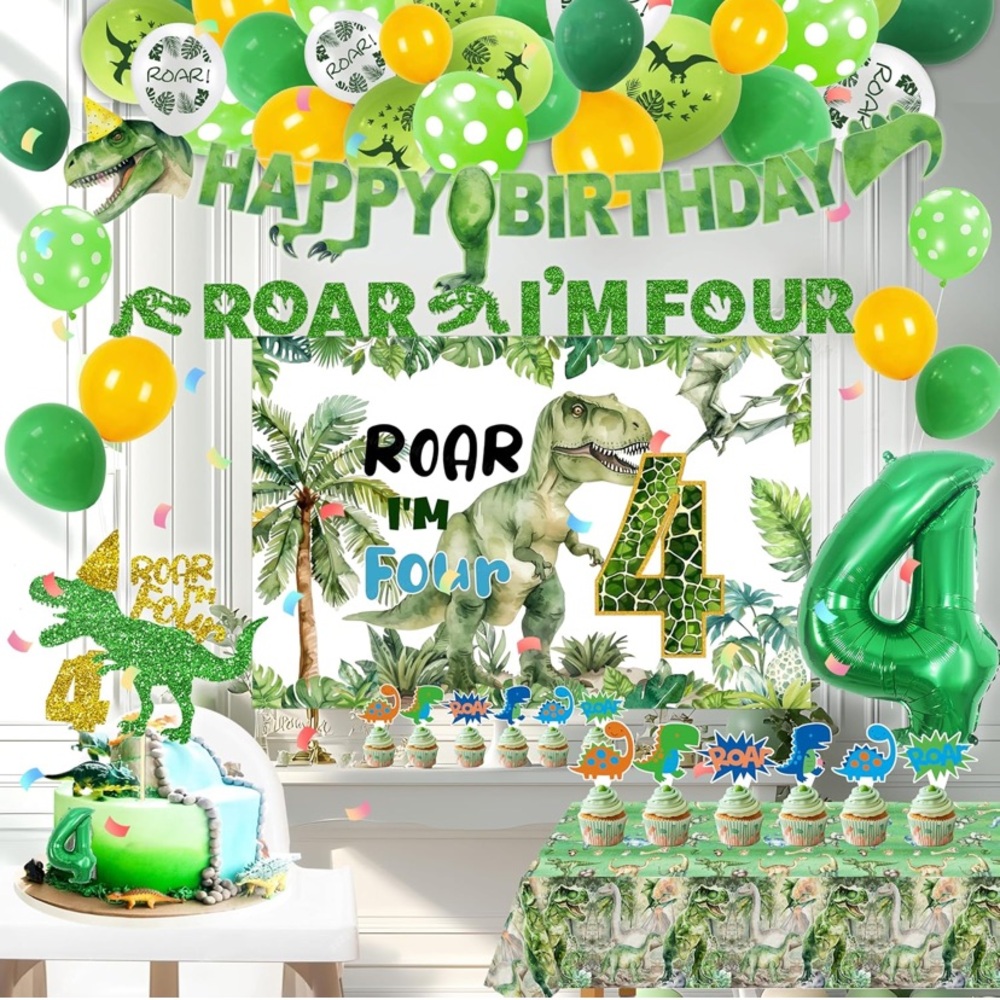 Roar I'm Four Backdrop